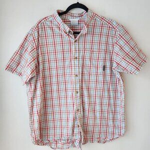 Columbia Gingham Short Sleeve Button Down Regular Fit Shirt Hiking Men's XL